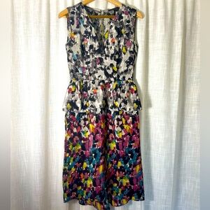 100% silk BCBG Watercolor Print Dress size 4